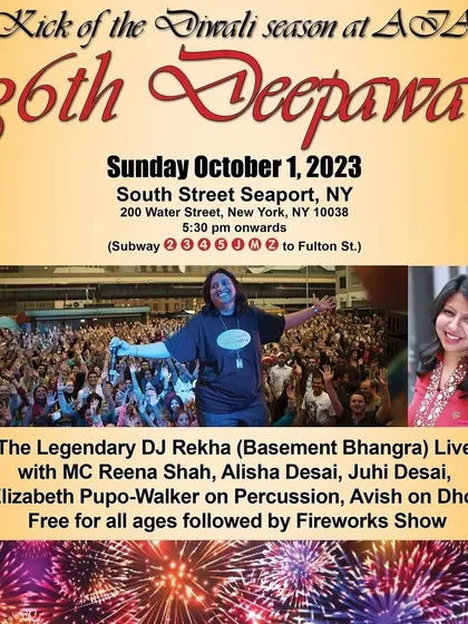 The poster for the 36th Deepawali festival at South Street Seaport. I was brought in to produce the musical performance, featuring a full crew of dancers and percussionists for a free, public celebration.