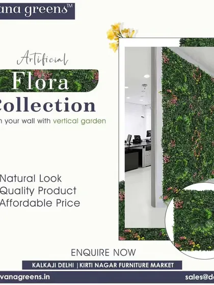 Our artificial flora collection allows you to transform any wall. This office entryway now features a floor-to-ceiling green wall, creating a fresh and modern first impression.