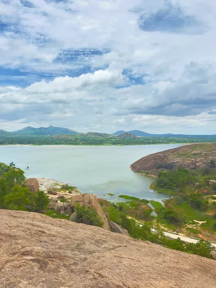 Another view of the beautiful lake from Mandaragiri Hill.
