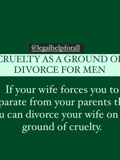 If a wife forces her husband to separate from his parents, it can be considered mental cruelty and become a valid ground for divorce. I represent husbands in such situations to ensure their rights are also protected.