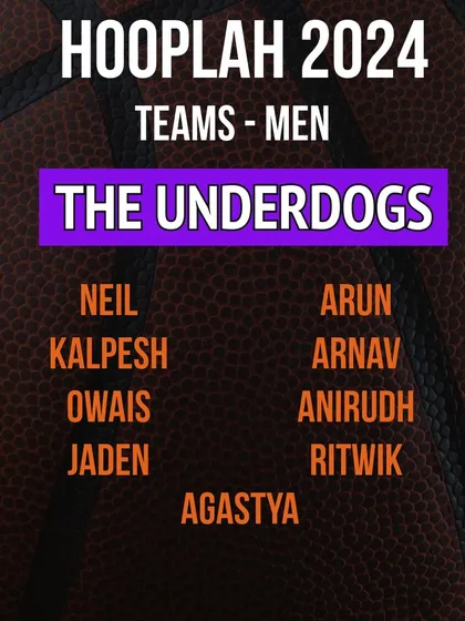 Introducing the men's teams for Hooplah '24: The Underdogs roster.
