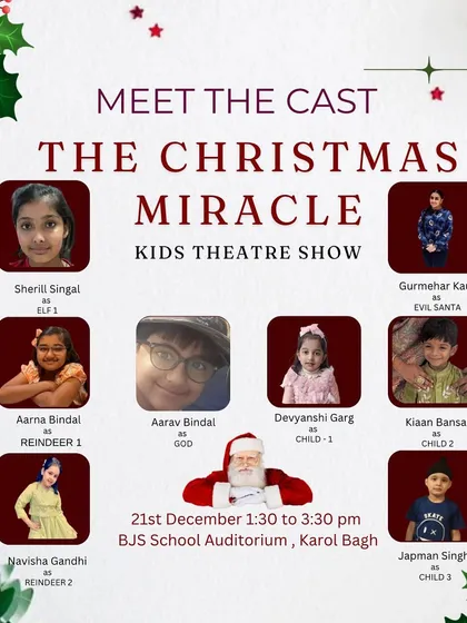 Here is the cast for 'The Christmas Miracle'. Each child brings their unique energy to the stage, and I can't wait for everyone to see their performance.
