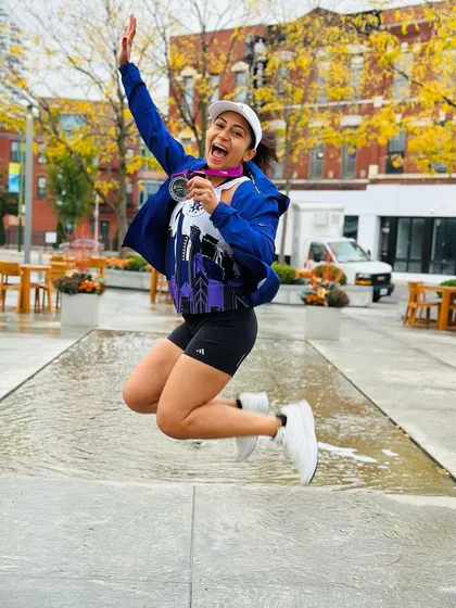 The pure, unfiltered joy of conquering a goal. This was me after finishing the Chicago Marathon, a World Major. I help runners set ambitious goals and create the structured plan to get them there, one triumphant leap at a time.
