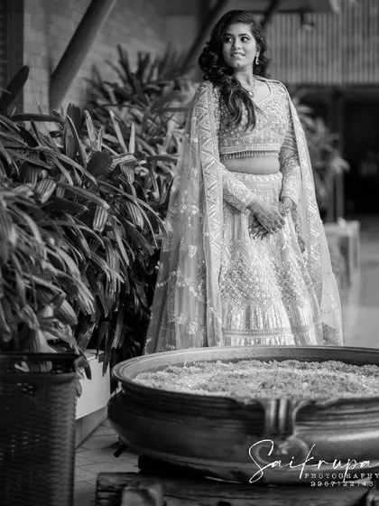 A timeless black and white portrait of the bride. This classic style emphasizes emotion and form, creating an elegant and artistic image that stands the test of time.