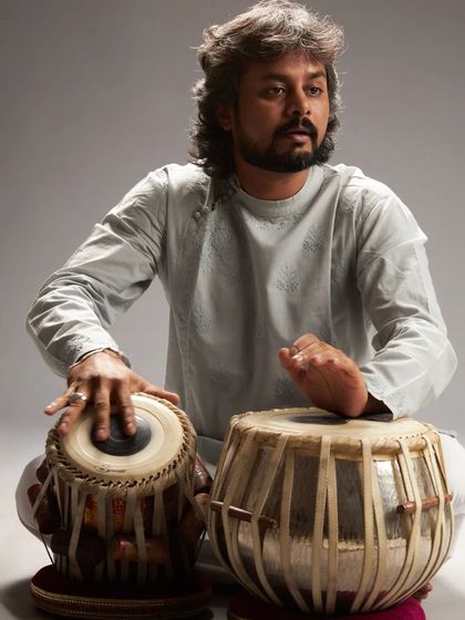 A serious portrait with my tabla from a studio shoot.