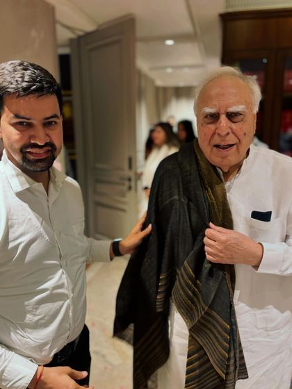 Another photo congratulating Mr. Kapil Sibal on his election as SCBA President.