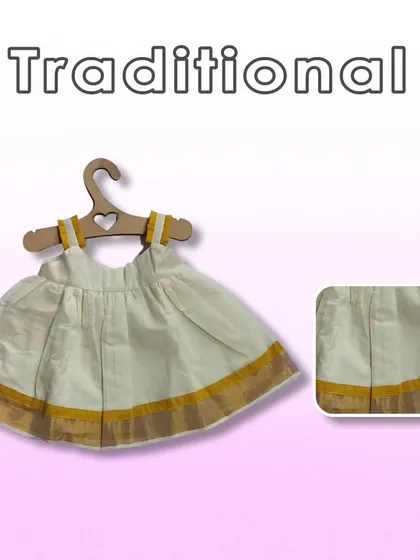 This traditional Kasavu dress is a perfect outfit for any occasion, from a festival to a family gathering. It's simple, elegant, and most importantly, comfortable.