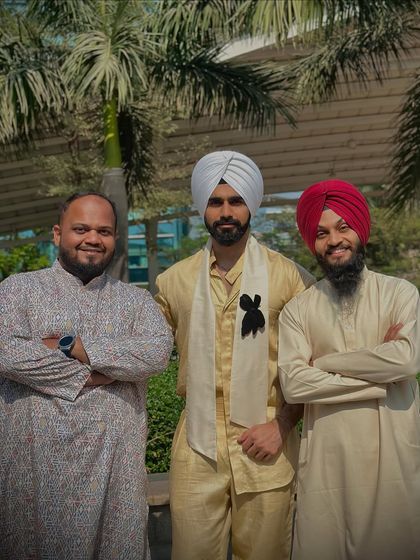 The trio from Spoken Fest. Snehdeep's vocals, Ameya's accompaniment, and my tabla created a unique sound for the audience.