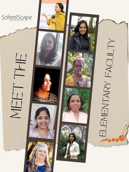 A collage showcasing the diverse and experienced members of our Elementary Faculty team.
