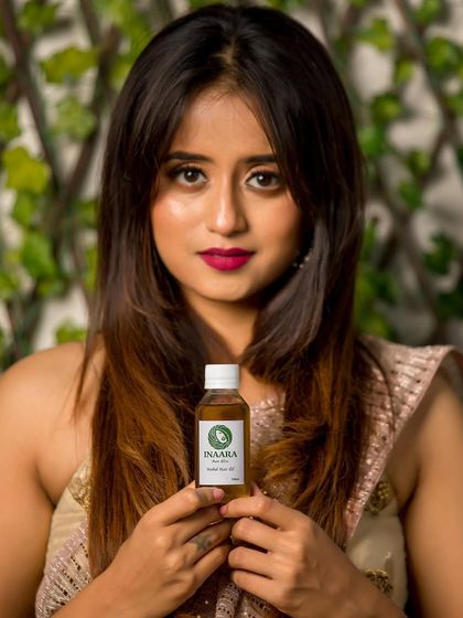 Showcasing my bestseller, Pure Bliss. This oil is my go-to recommendation for anyone looking to control hair fall and achieve thicker, more voluminous hair naturally.