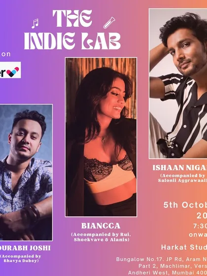 The official poster for "The Indie Lab," a show I curated to feature original music from myself and two other incredible independent artists. I believe in creating platforms for new music to be heard.