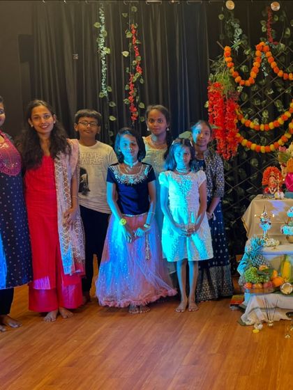 Some of our youngest members and their families joining the Ganesh Chaturthi celebration. We are a welcoming space for all ages.