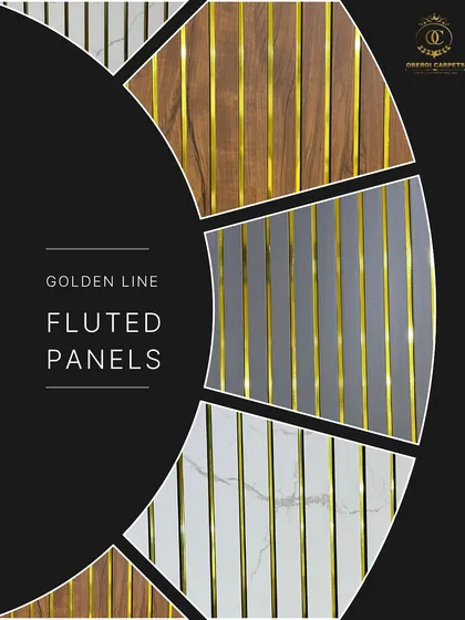 For a touch of extra luxury, we offer Golden Line Fluted Panels. These panels integrate a sleek golden metallic strip into the design, available in wood, marble, and solid color finishes. It's an easy way to add a premium, decorative element to your walls.