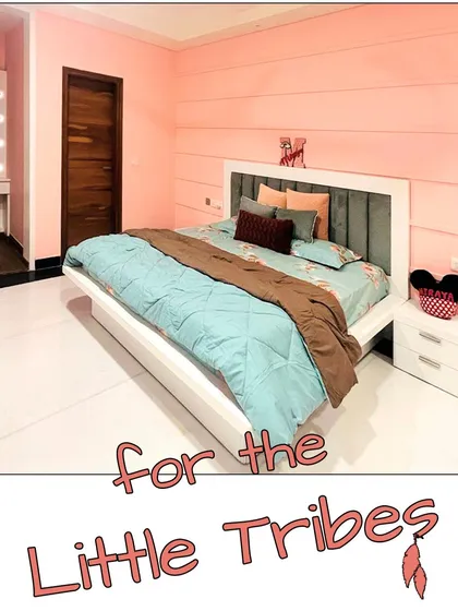 We believe great design is for everyone in the family. This girl's bedroom in a Noida residence was a fun renovation project, designed with a playful yet chic aesthetic to create a space that can be enjoyed for years.
