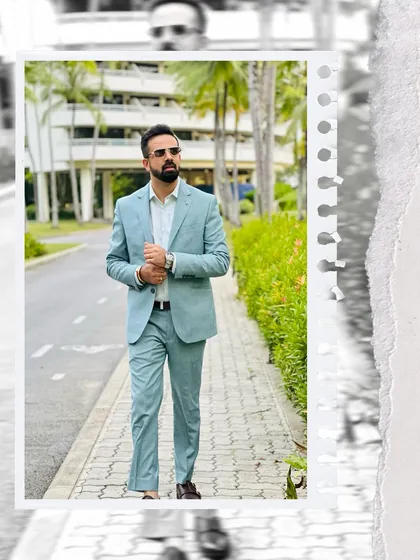 A stylized shot of my look in Phuket. I believe in making a style statement wherever I go.