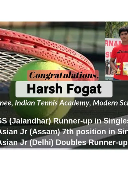 Celebrating the consistent performance of Harsh Fogaat, who secured runner-up positions in both singles and doubles at major Asian Junior tournaments.