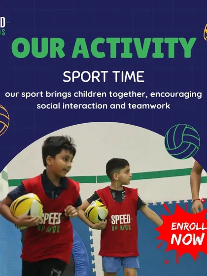 Our activity is sport time. We bring children together to encourage social interaction and teamwork. Enroll now to unlock your child's potential.