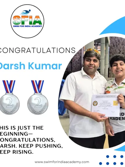 Darsh Kumar with his two silver medals. This is just the beginning for him, and we will keep pushing and rising together.