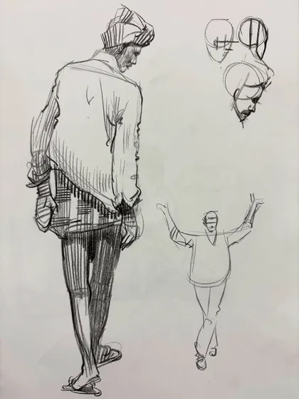 A collection of my figure drawing demonstrations from online classes and practice sessions. Each sketch is an opportunity to study the human form, capturing different poses, gestures, and scenes from daily life.