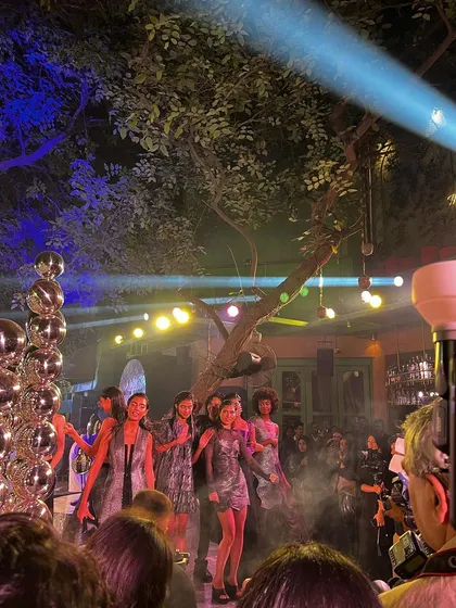 The grand finale of the Rimzim Dadu show, with models taking their final walk. The energy of a live fashion event is unmatched.
