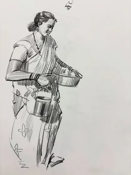 A collection of my figure drawing demonstrations from online classes and practice sessions. Each sketch is an opportunity to study the human form, capturing different poses, gestures, and scenes from daily life.