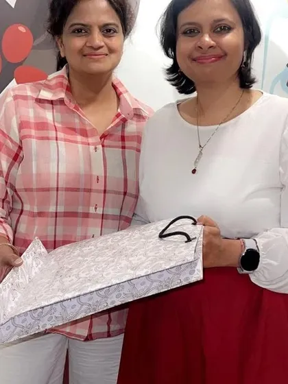 A token of our appreciation being presented to author Smita Das Jain. We are always so grateful when authors take the time to share their wisdom and creative journeys with our club.