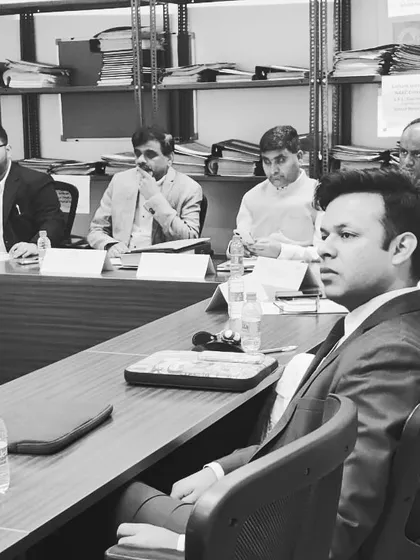 A candid moment of discussion with fellow experts at the Board of Studies meeting. These collaborations are vital for improving the quality and relevance of legal education in India.
