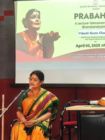 Speaking at 'PRAVAHATI', a lecture-demonstration hosted by Sangita Bhavana at Vishwabharati, Shantiniketan.