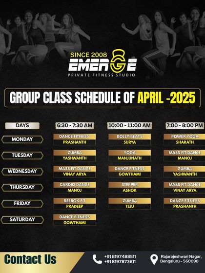 Emerge Fitness - Group Fitness Classes Your Weekly Fitness Plan: Class Schedules photo 7