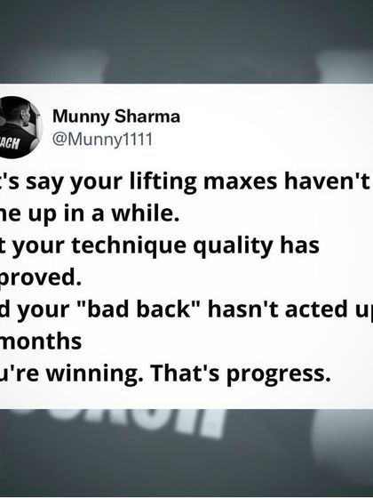 Progress isn't just about lifting heavier weights. If your technique has improved and your old injuries haven't flared up in months, you are winning. That is real progress.