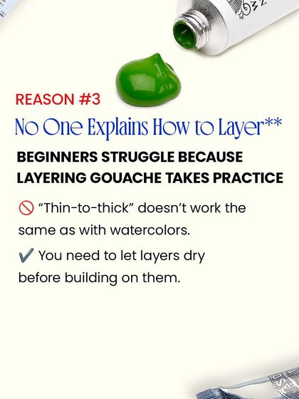 A common struggle for beginners with gouache is layering. Unlike watercolor, you need to let each layer dry completely. It takes practice, but it's worth it.