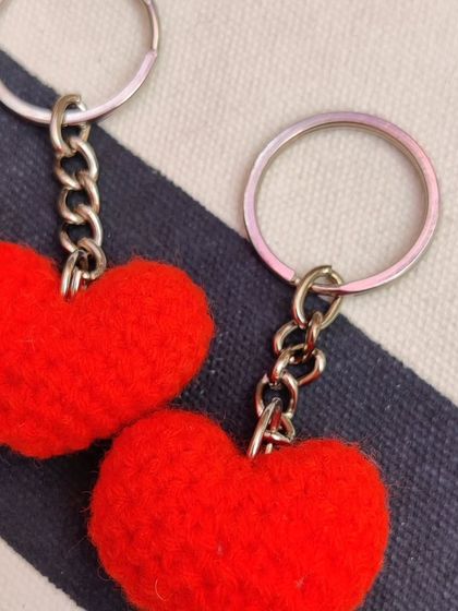 Simple and sweet red heart keychains, perfect for Valentine's or just to show some love.