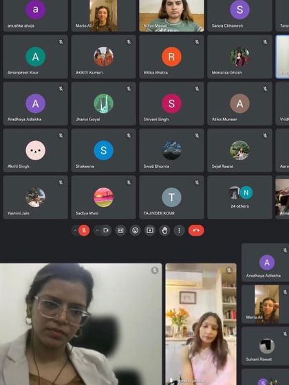 A screenshot of the attendees in the "Women in Academia" discussion. It's crucial to address how gender bias from teachers can collapse a girl's support system and self-worth.
