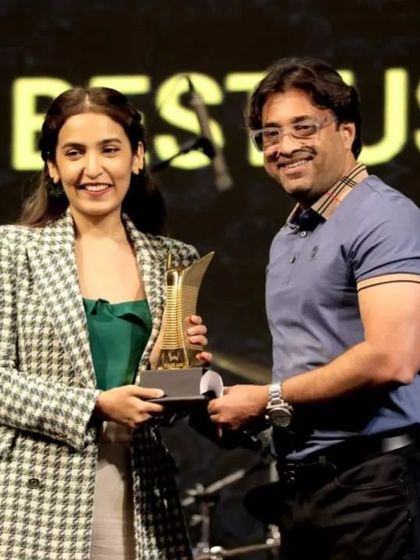 Maha accepting the WADE Award for Best Use of Color in Interiors. We are so grateful for this recognition.