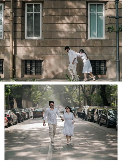 Running through the streets of Mumbai, hand-in-hand. This captures the energy and excitement of starting a new life together in this incredible city.