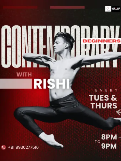 Announcing our Contemporary Beginners batch with Rishi. Perfect for those looking to dive into the world of contemporary dance.