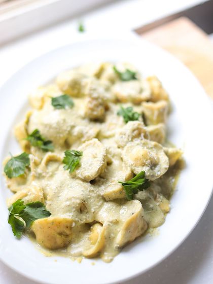 Creamy tortellini in a rich sauce. Stuffed pastas are a joy to make and eat, and we guide you through the entire process from dough to filling.