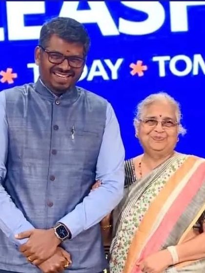 With the respected Smt. Sudha Murthy at the PES University event. Her humility and wisdom are truly inspiring.
