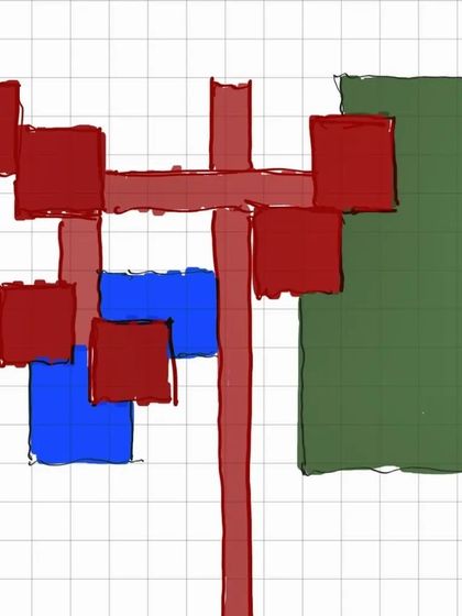 An early conceptual sketch exploring the programmatic arrangement for a clubhouse. These abstract diagrams allow us to test different spatial relationships in a non-linear way.