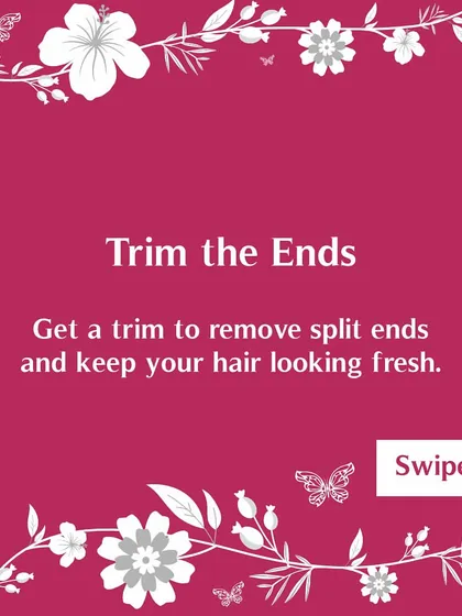 Trim the ends to start the spring season fresh. A quick trim gets rid of any lingering winter split ends and keeps your hair looking healthy.