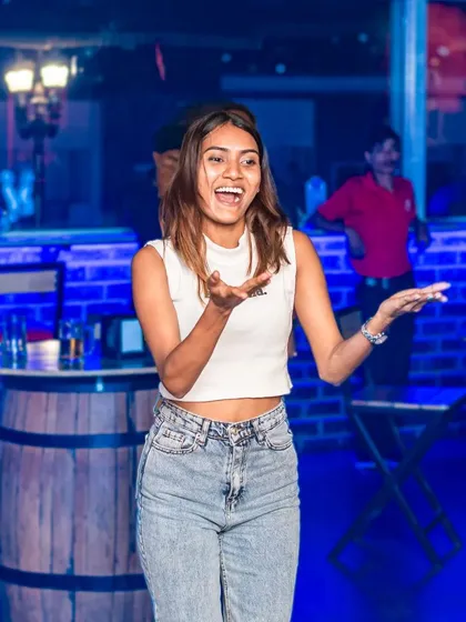 A guest laughing and dancing, completely in her element. This is the kind of carefree fun I want for everyone.