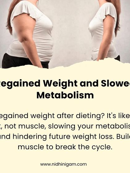 When you regain weight after dieting, it's often fat, not muscle. This slows your metabolism and hinders future weight loss. Building muscle is key to breaking the cycle.