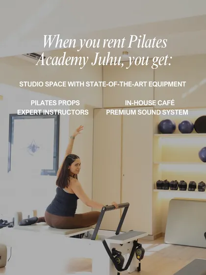When you rent our studio, you get everything you need under one roof. This includes full access to the space, all our Pilates props and equipment, expert instructors on request, our premium sound system, and the convenience of our in-house café.