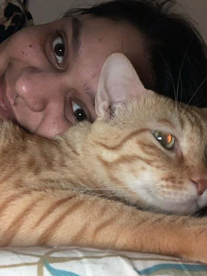 Another shot with my favorite santra billi. She's not just my pet, she's my family.