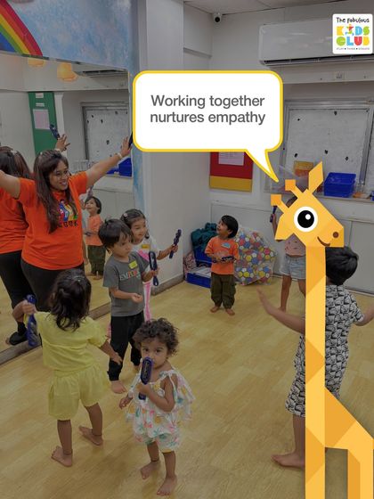 Working together nurtures empathy. In our music class, children learn to move and play as a group, developing an awareness and consideration for others around them.