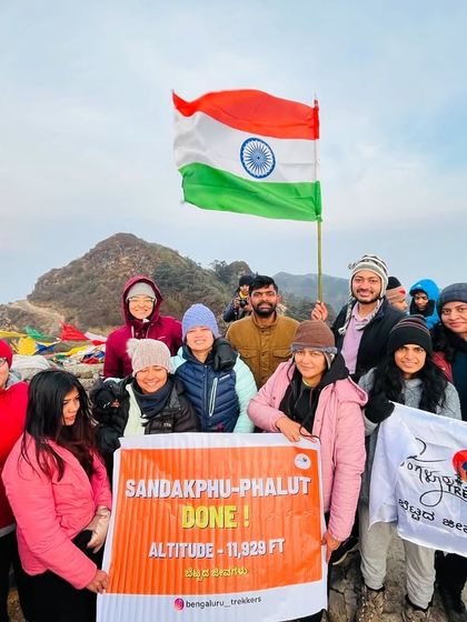 Celebrating the successful summit of Sandakphu. This is what teamwork and determination look like at 11,929 feet.
