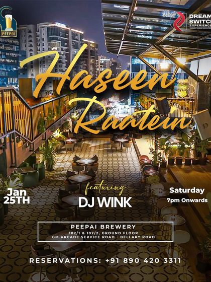 This 'Haseen Raatein' event at Peepai Brewery shows my ability to adapt to different venues, from high-energy clubs to stylish breweries with a great city view.