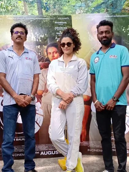 Our coaching staff with Saiyami Kher. It was a wonderful interaction where she shared her experiences of training for a cricket role.