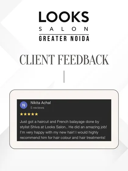 A happy client recommends stylist Shiva for his "amazing job" on her haircut and French balayage.