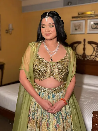 The complete look, ready for a night of dance and celebration.